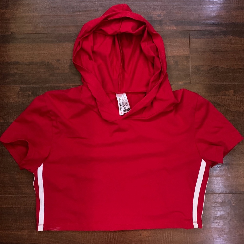 red and white pants & crop top jumpsuit set 😍